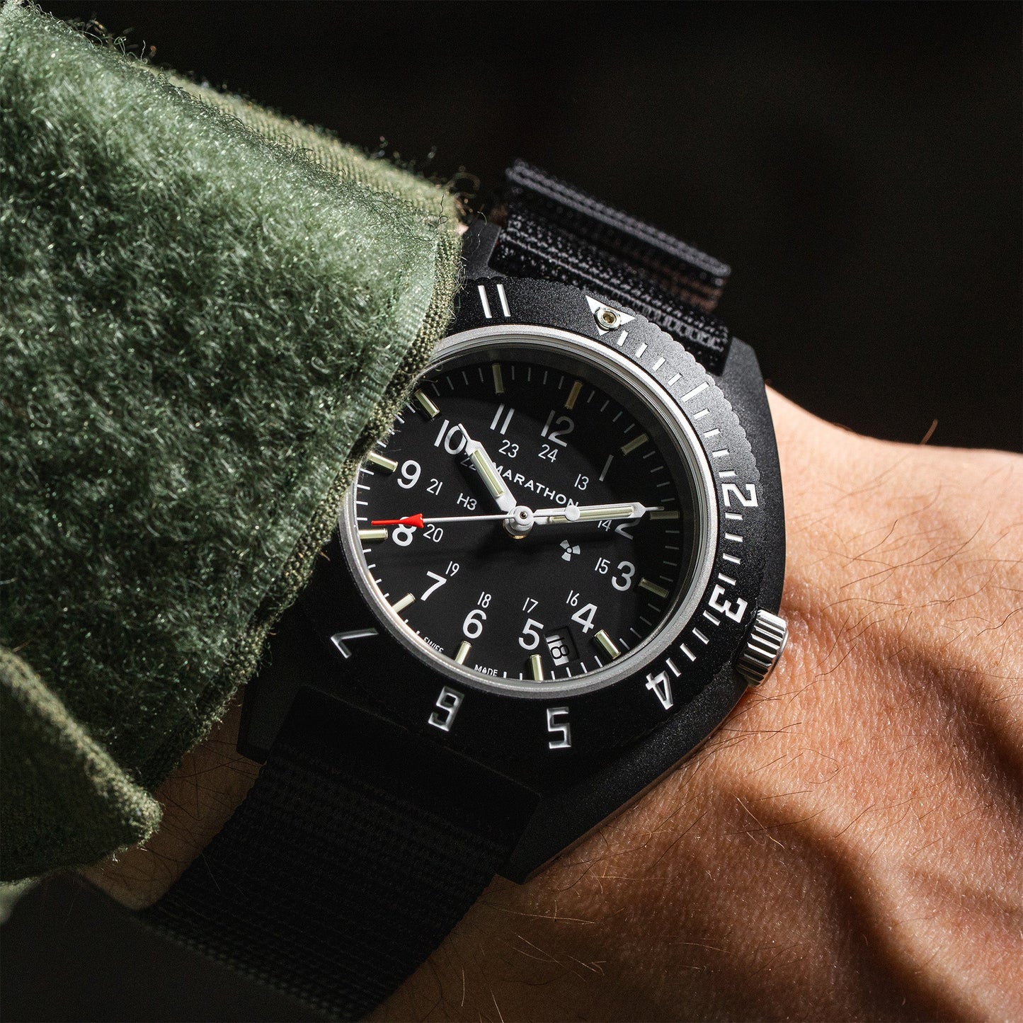Marathon WW194013BK-0101 Black Pilot's Navigator with Date - 41mm with Black Ballistic Nylon Strap