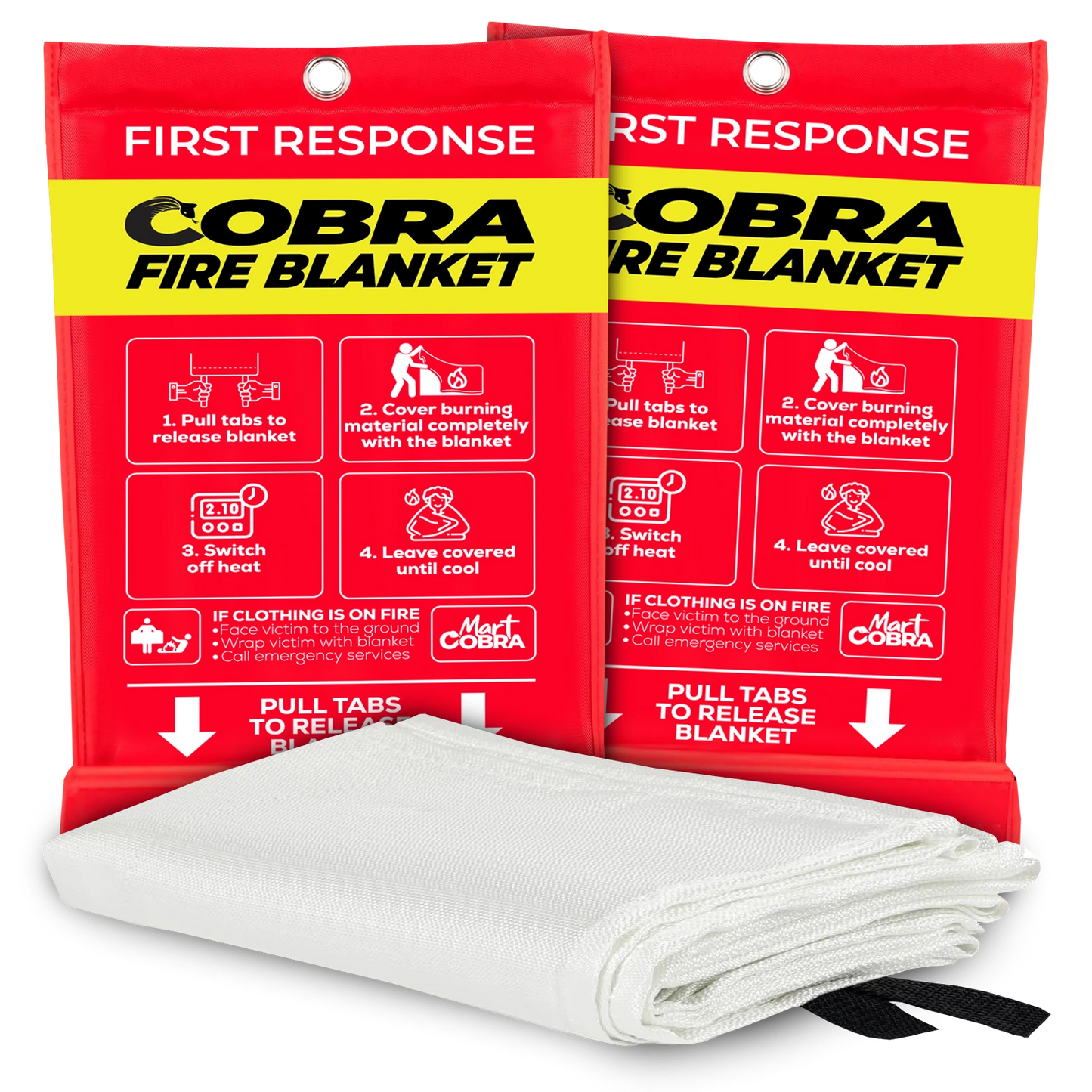 Cobra Fire Blanket for Home and Kitchen 40″ x 40″ 2x Blanket