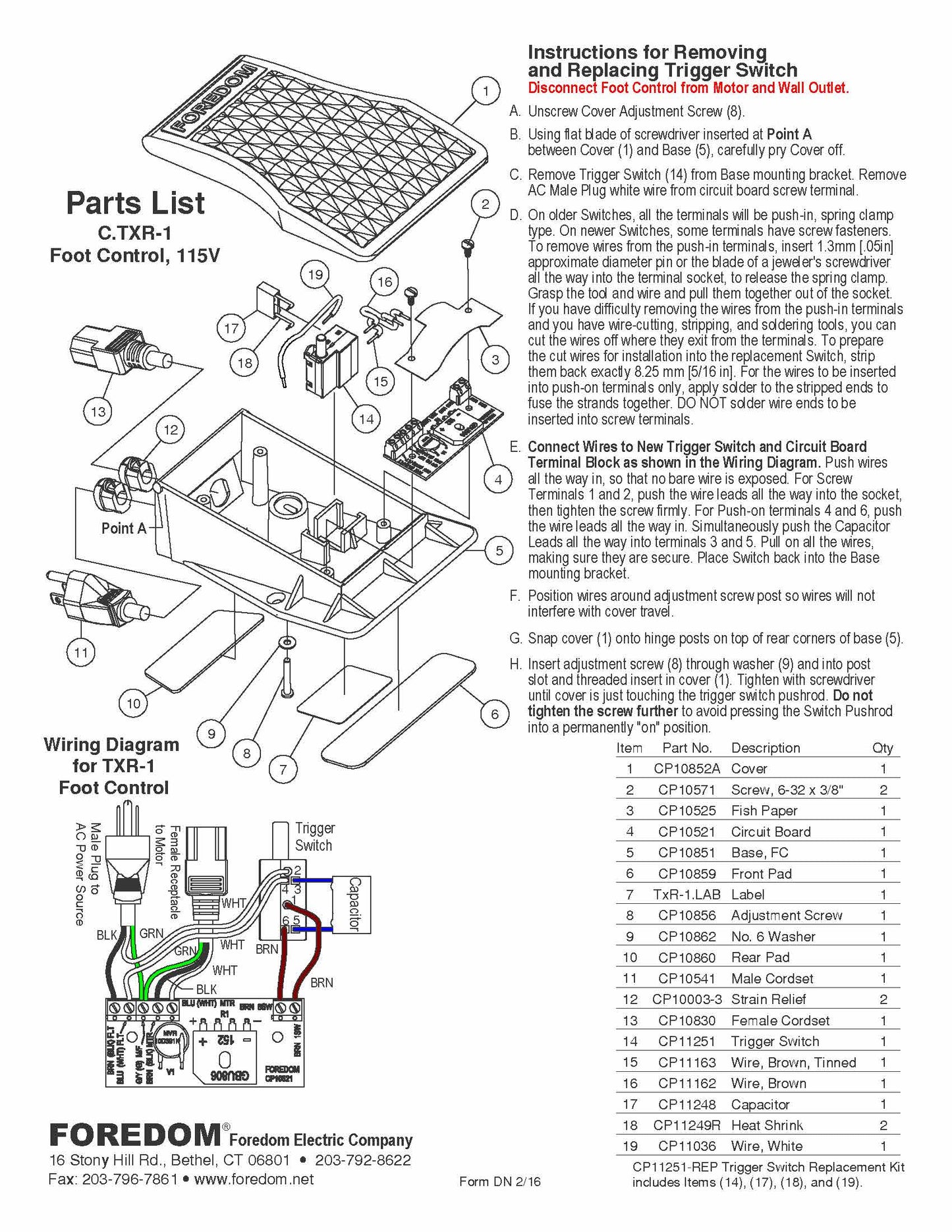 Foredom CP10521 Assembly, Circuit Board