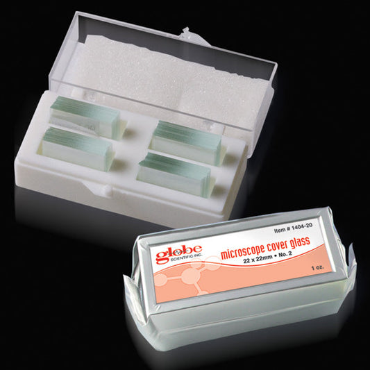Globe Scientific 1401-10 Microscope Cover Glass 18mm x 18mm # 1 Thickness 1 oz./Vacuum Pack 10 Packs/Box (10 oz.), BOX/10
