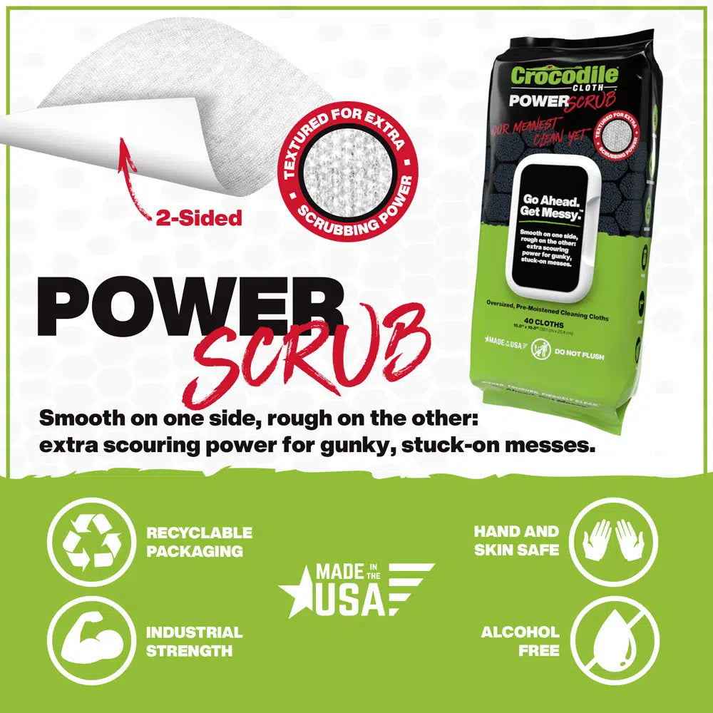 Crocodile Cloth 6500-040 PowerSCRUB (40-Count)