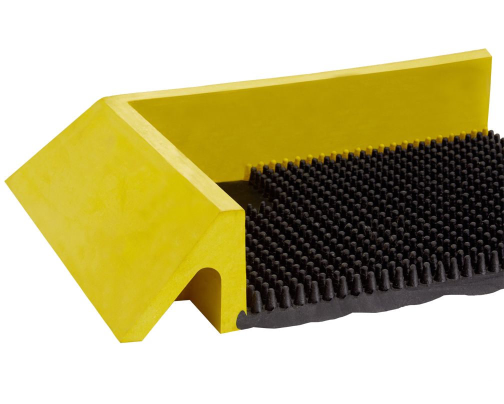 Crown Matting BD 3239YB Disinfectant Boot Bath 32"x39" Black w/Yellow Specialty Mat