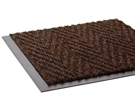 Crown Matting CN 0410BR Chevron 4'x10' Brown Indoor Entrance Mat