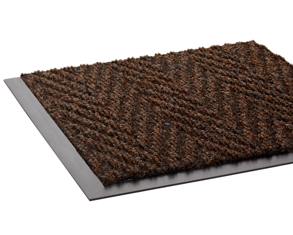Crown Matting CN 0035BR Chevron 3'x5' Brown Indoor Entrance Mat