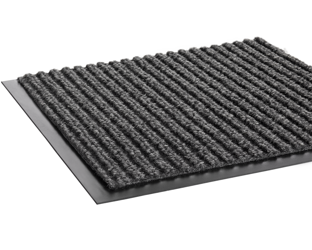 Crown Matting NR 0310GY Needle-Rib 3'x10' Gray Indoor Entrance Mat