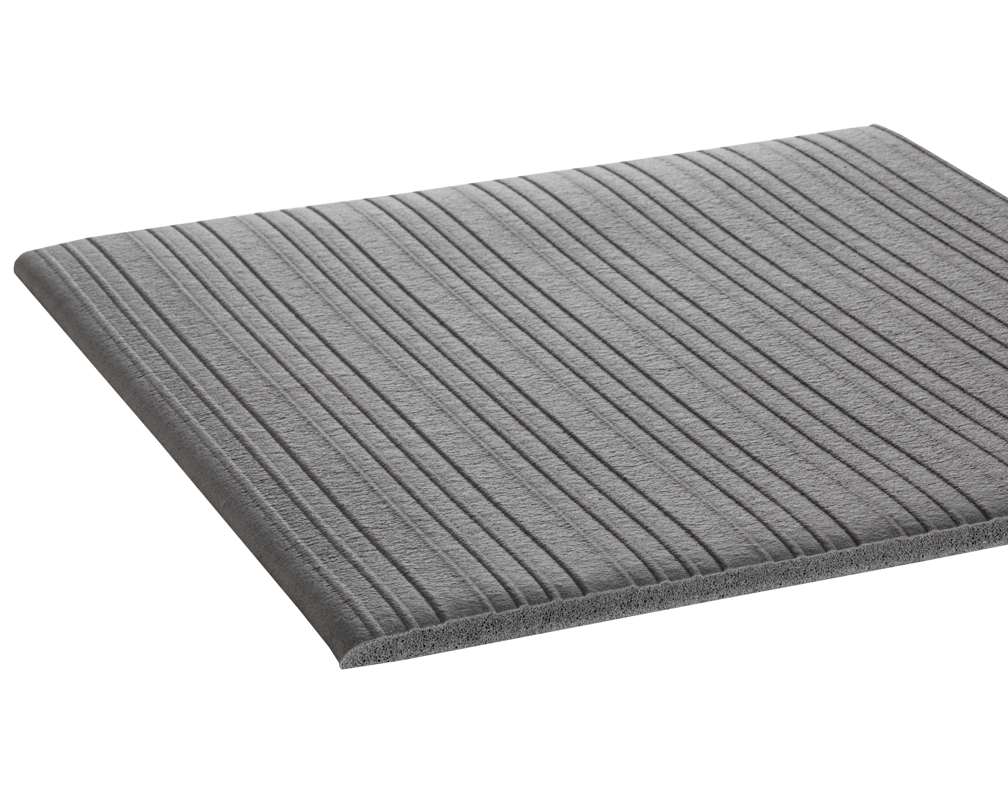 Crown Matting FL 3660GY Tuff-Spun 3/8 Rib-Surface 3'x5' Gray Anti-Fatigue Dry Area Mat
