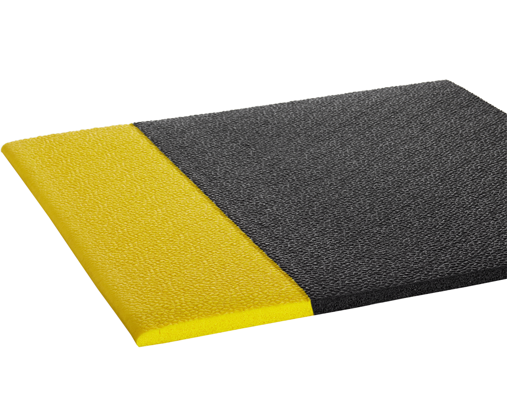 Crown Matting K4 0035YB Comfort-King 1/2 3'x5' Black w/Yellow Anti-Fatigue Dry Area Mat