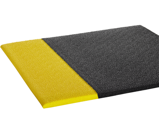 Crown Matting K4 0035YB Comfort-King 1/2 3'x5' Black w/Yellow Anti-Fatigue Dry Area Mat