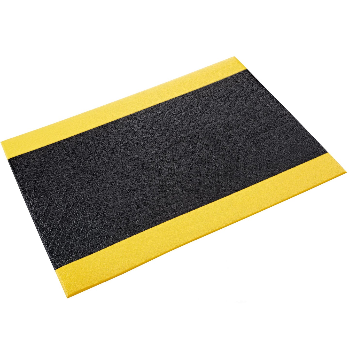 Crown Matting CK 0035YB Comfort-King 3/8 3'x5' Black w/Yellow Anti-Fatigue Dry Area Mat