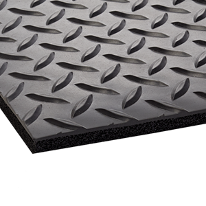 Crown Matting CD 0023DB Industrial Deck Plate 2'x3' Black Anti-Fatigue Dry Area Mat