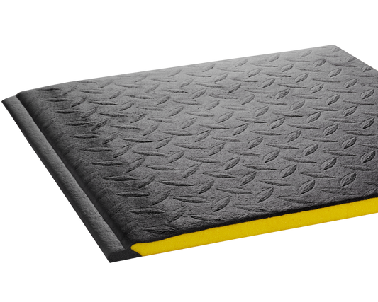 Crown Matting WBRZ024KD-75 Wear-Bond Comfort-King Diamond-Surface 2'x75' Black Anti-Fatigue Dry Area Mat