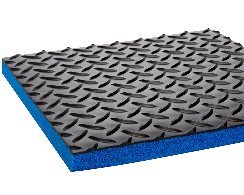 Crown Matting WDR1248BK-75 Workers-Delight Deck Plate 4'x75' Black Anti-Fatigue Dry Area Mat