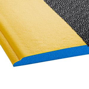 Crown Matting WBR0036YP-75 Wear-Bond Tuff-Spun Pebble-Surface 3'x75' Black w/Yellow Anti-Fatigue Dry Area Mat