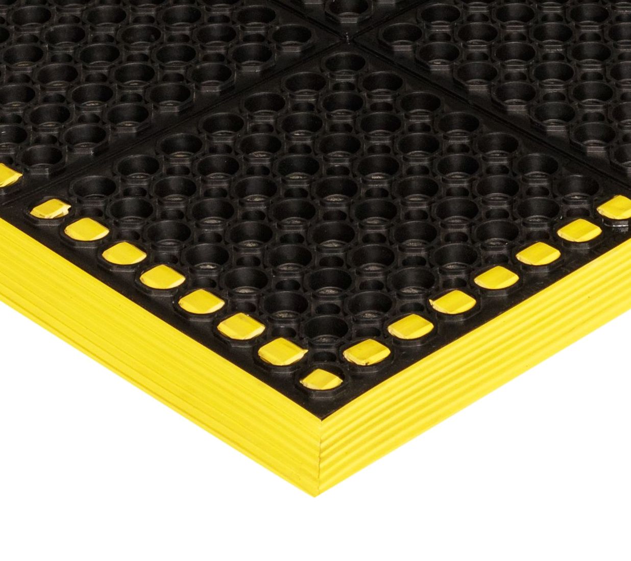 Crown Matting WS 4E26YE Safewalk with Colored Borders 4-Sides 28"x40" Black w/Yellow Anti-Fatigue Wet/Oily Area Mat