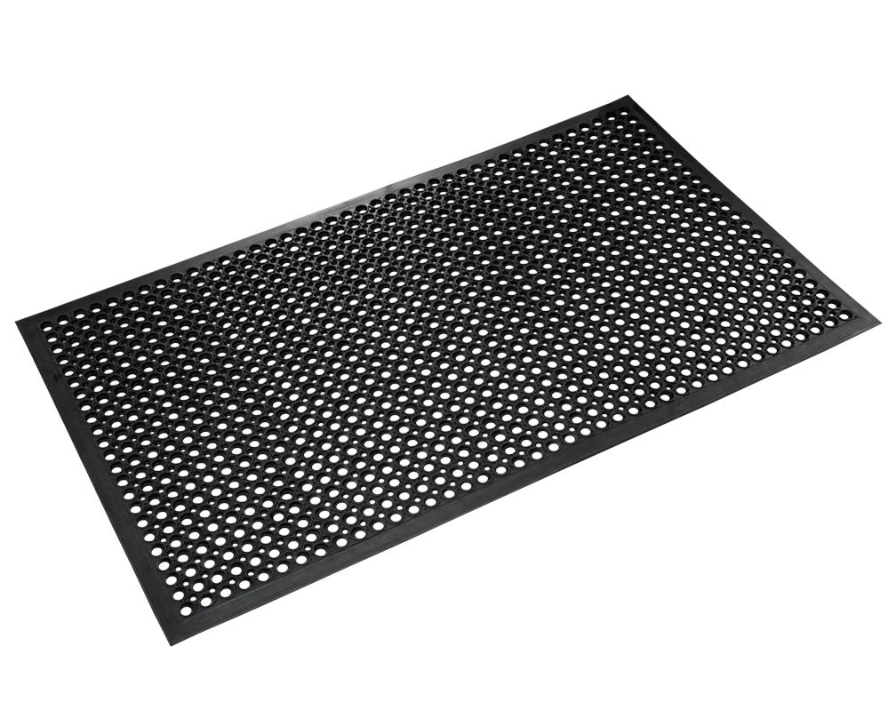 Crown Matting WS CT15BK Safewalk-Light General Purpose 3'x15' Black Anti-Fatigue Wet/Oily Area Mat
