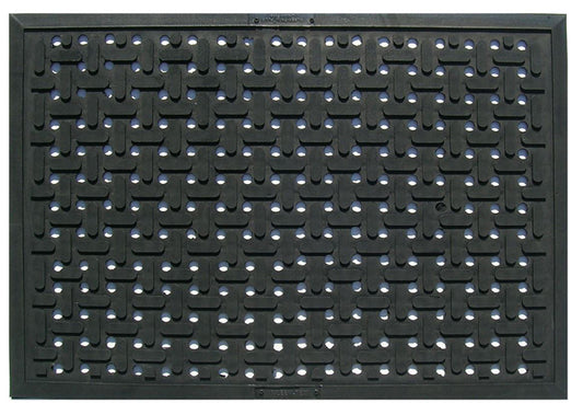 Crown Matting KS 0023BK Safe-Flow Plus 2'x3' Black Anti-Fatigue Wet/Oily Area Mat