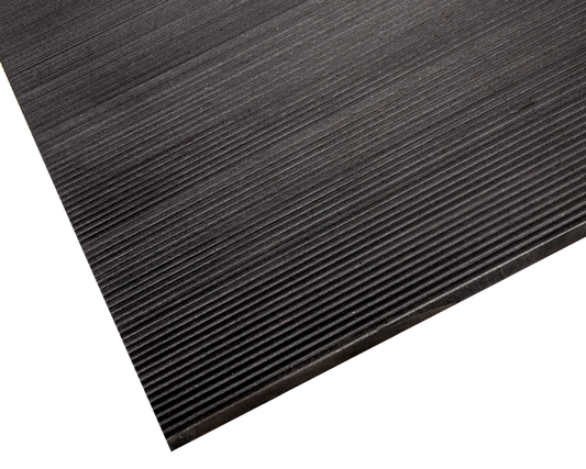 Crown Matting CRRSB36BK Corrugated Switchboard Runner 3'x75' Black Specialty Mat