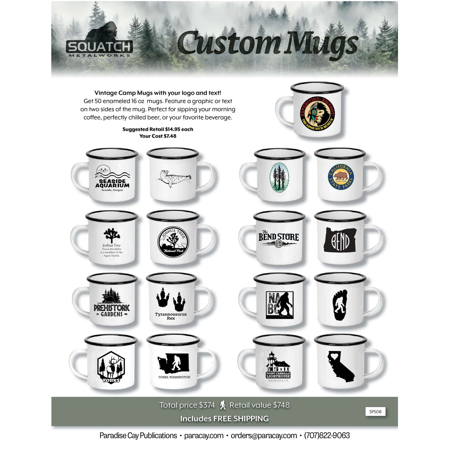Paradise Clay SPS08 Squatch Metalworks Package Deal - Custom Mugs (WHOLESALE ONLY) SPS08