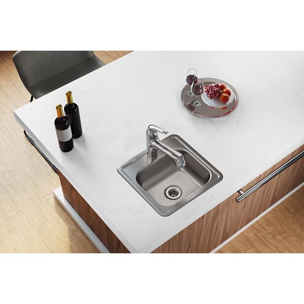 Elkay D11515 Dayton® Stainless Steel 15" x 15" x 5-3/16" Single Bowl Drop-in Bar Sink with 2" Drain Opening