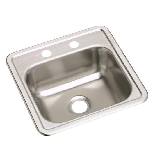 Elkay DW1011515 Dayton® Stainless Steel 15" x 15" x 5-3/16" Single Bowl Drop-in Bar Sink with 2" Drain Opening (10 Pack)