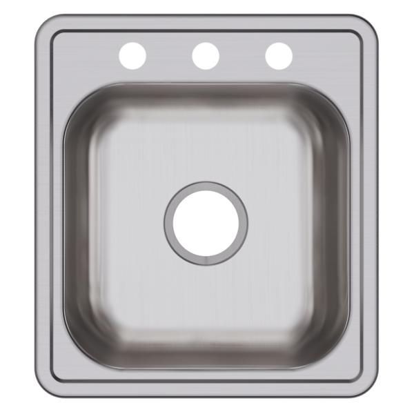 Elkay D11719 Dayton® Stainless Steel 17" x 19" x 6-1/8" Single Bowl Drop-in Bar Sink