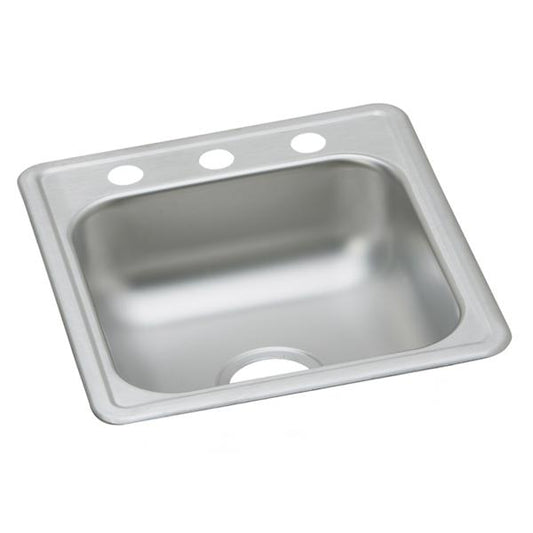 Elkay D11719 Dayton® Stainless Steel 17" x 19" x 6-1/8" Single Bowl Drop-in Bar Sink