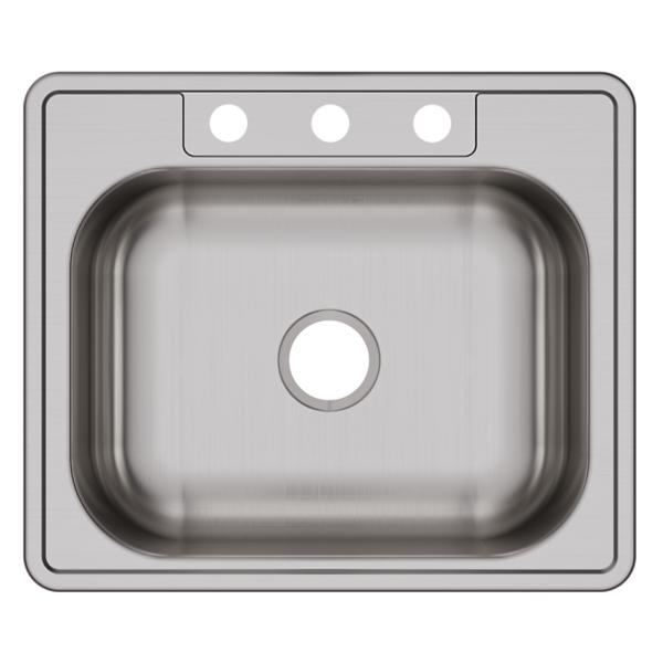 Elkay D12521 Dayton® Stainless Steel 25" x 21-1/4" x 6-9/16" Single Bowl Drop-in Sink