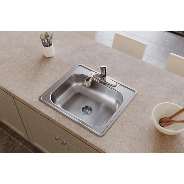 Elkay D12522 Dayton® Stainless Steel 25" x 22" x 6-9/16" Single Bowl Drop-in Sink