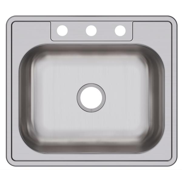 Elkay D12522 Dayton® Stainless Steel 25" x 22" x 6-9/16" Single Bowl Drop-in Sink