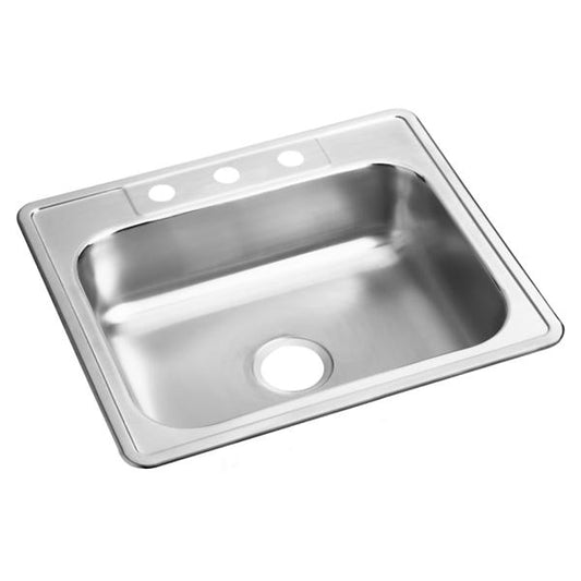 Elkay DW1012522 Dayton® Stainless Steel 25" x 22" x 6-9/16" Single Bowl Drop-in Sink (10 Pack)