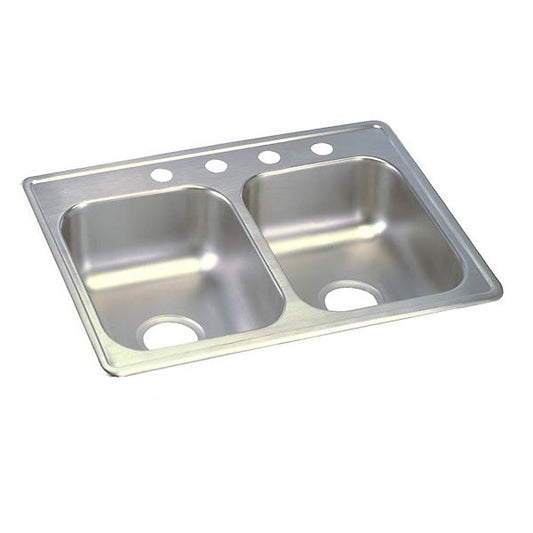 Elkay D22519 Dayton® Stainless Steel 25" x 19" x 6-5/16" Equal Double Bowl Drop-in Sink