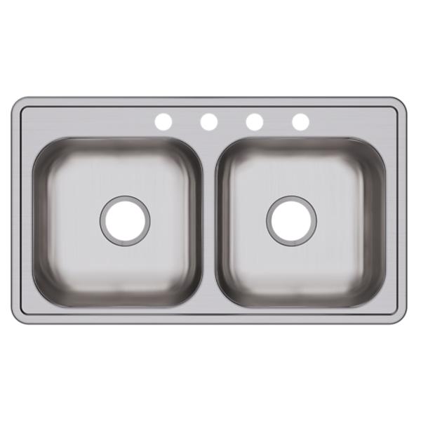 Elkay D23319 Dayton® Stainless Steel 33" x 19" x 6-7/16" Equal Double Bowl Drop-in Sink