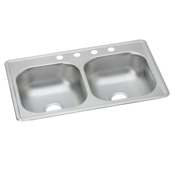 Elkay D23319 Dayton® Stainless Steel 33" x 19" x 6-7/16" Equal Double Bowl Drop-in Sink