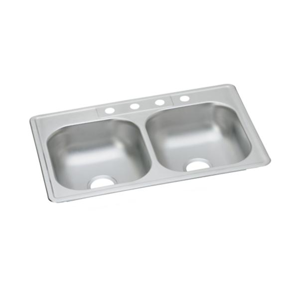 Elkay D23321 Dayton® Stainless Steel 33" x 21-1/4" x 6-9/16" Equal Double Bowl Drop-in Sink