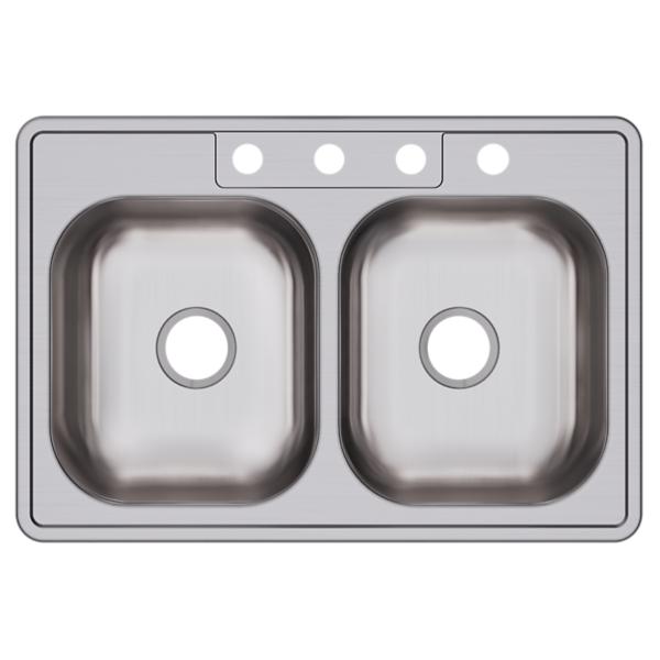 Elkay D23322 Dayton® Stainless Steel 33" x 22" x 6-9/16" Equal Double Bowl Drop-in Sink