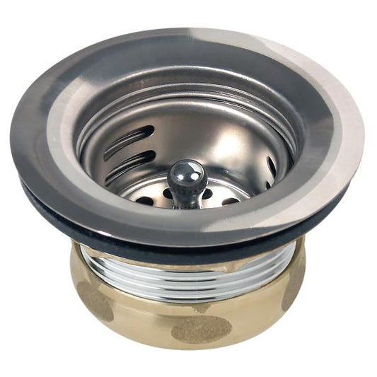 Elkay D5018A Dayton® 2" Stainless Steel Drain with Removable Basket Strainer and Rubber Stopper