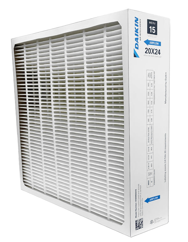 Daikin 0160M00015 Air Filter, 21 in WD, 24 in LG, MERV 15