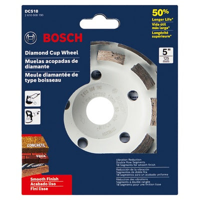 Bosch DC518 5" 18 Seg Double Row Cup Wheel