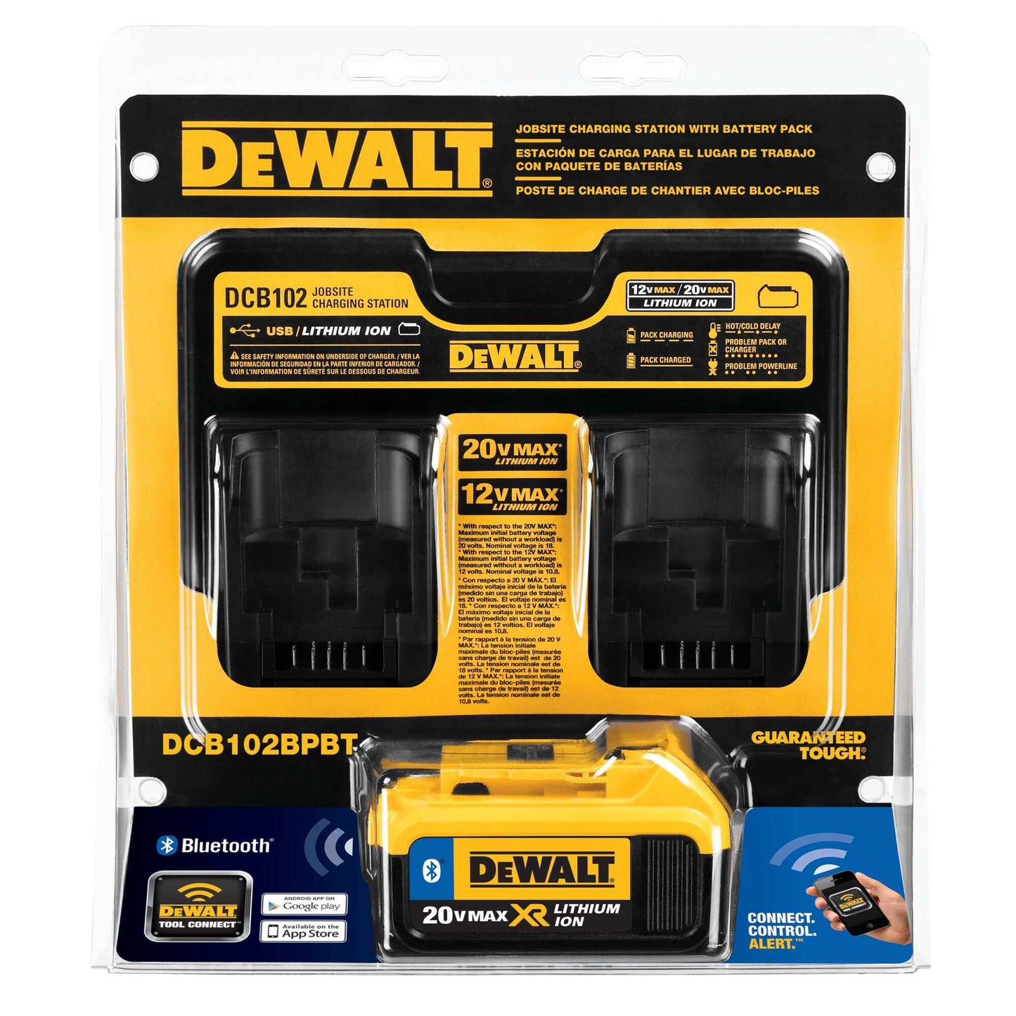 Dewalt DCB102BP Bluetooth Battery And Jobsite Charging Station Combo Kit