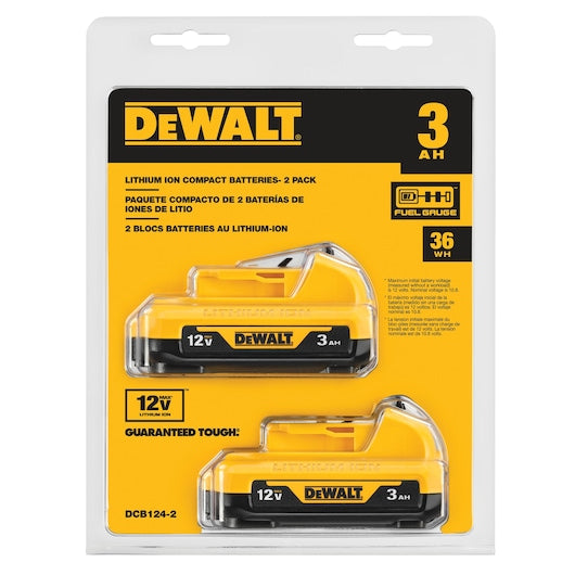 Dewalt DCB124-2 12V Max* 3Ah Lithium Ion Battery (2 Pk)