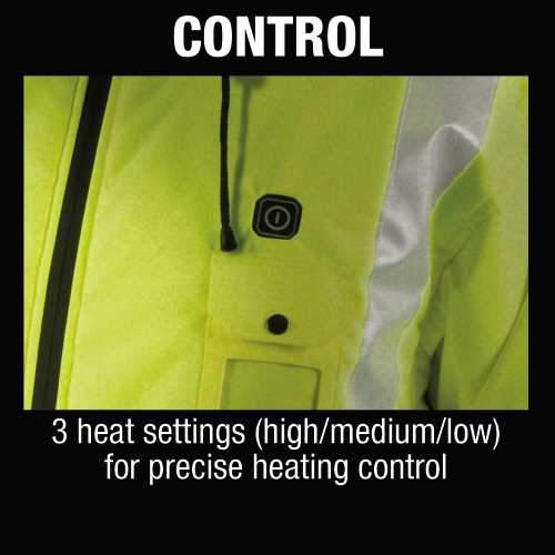 Makita DCJ206Z2XL 18V LXT® Lithium‘Ion Cordless High Visibility Heated Jacket, Jacket Only (2XL)