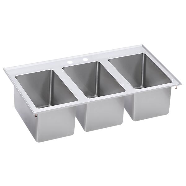 Elkay DI-3C-101410X Stainless Steel 37" x 19" x 10" 18 Gauge Three Drop-In Compartment Sink