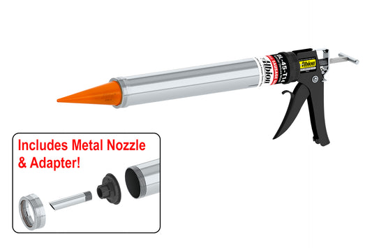 Albion Engineering DL-45-T14 20oz Core Special Deluxe Manual Sausage and Bulk Gun w/ Orange Cone Nozzles