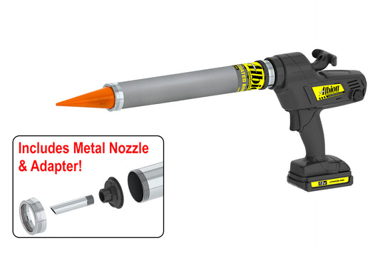 Albion Engineering DL-45-T24E 20oz Cordless Sausage Gun w/ Teflon Barrel and Orange Cone Nozzles 18 Volt