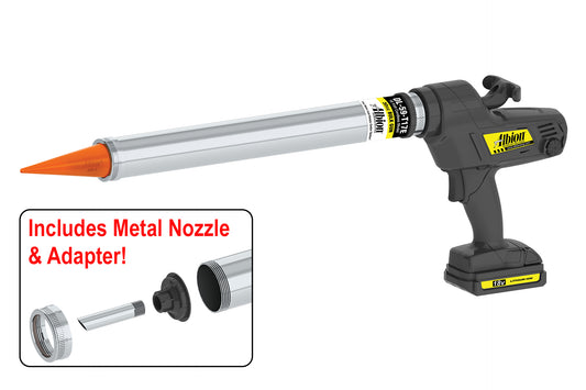 Albion Engineering DL-59-T17E 30oz Cordless Bulk Gun w/ Orange Cone Nozzles 18 Volt