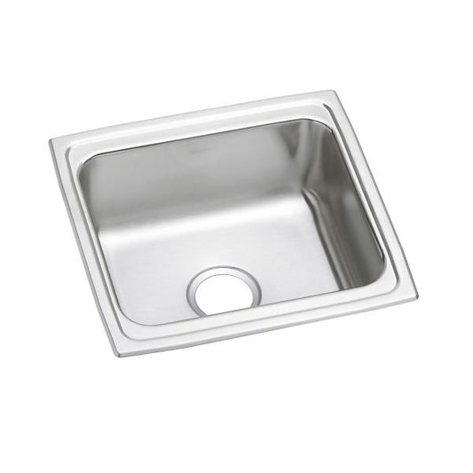 Elkay DLFR191810PD Lustertone® Classic Stainless Steel 19" x 18" x 10-1/8" Single Bowl Drop-in Bar Sink with Perfect Drain®