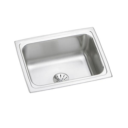 Elkay DLFR251910PD Lustertone® Classic Stainless Steel 25" x 19-1/2" x 10-1/8" Single Bowl Drop-in Sink with Perfect Drain®