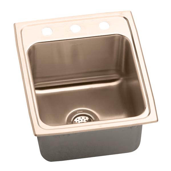 Elkay DLR172210-CU CuVerro Antimicrobial Copper 17" x 22" x 10-1/8" Single Bowl Drop-in Sink