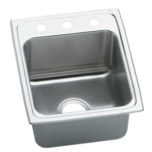 Elkay DLRQ172210 Lustertone® Classic Stainless Steel 17" x 22" x 10-1/8" Single Bowl Drop-in Sink with Quick-clip