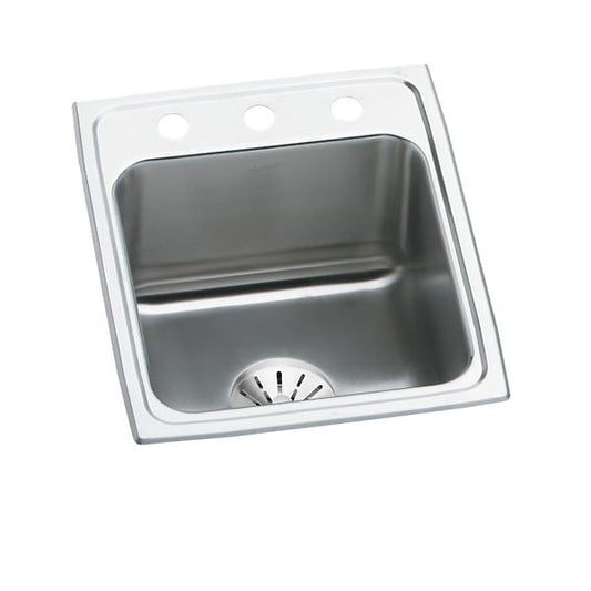 Elkay DLR172210PD Lustertone® Classic Stainless Steel 17" x 22" x 10-1/8" Single Bowl Drop-in Sink with Perfect Drain®